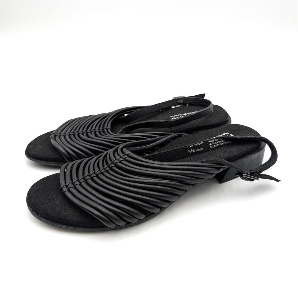 Munro Celia Slingback Slip On Open Toe Sandals Womens Black Size US8M EU38.5